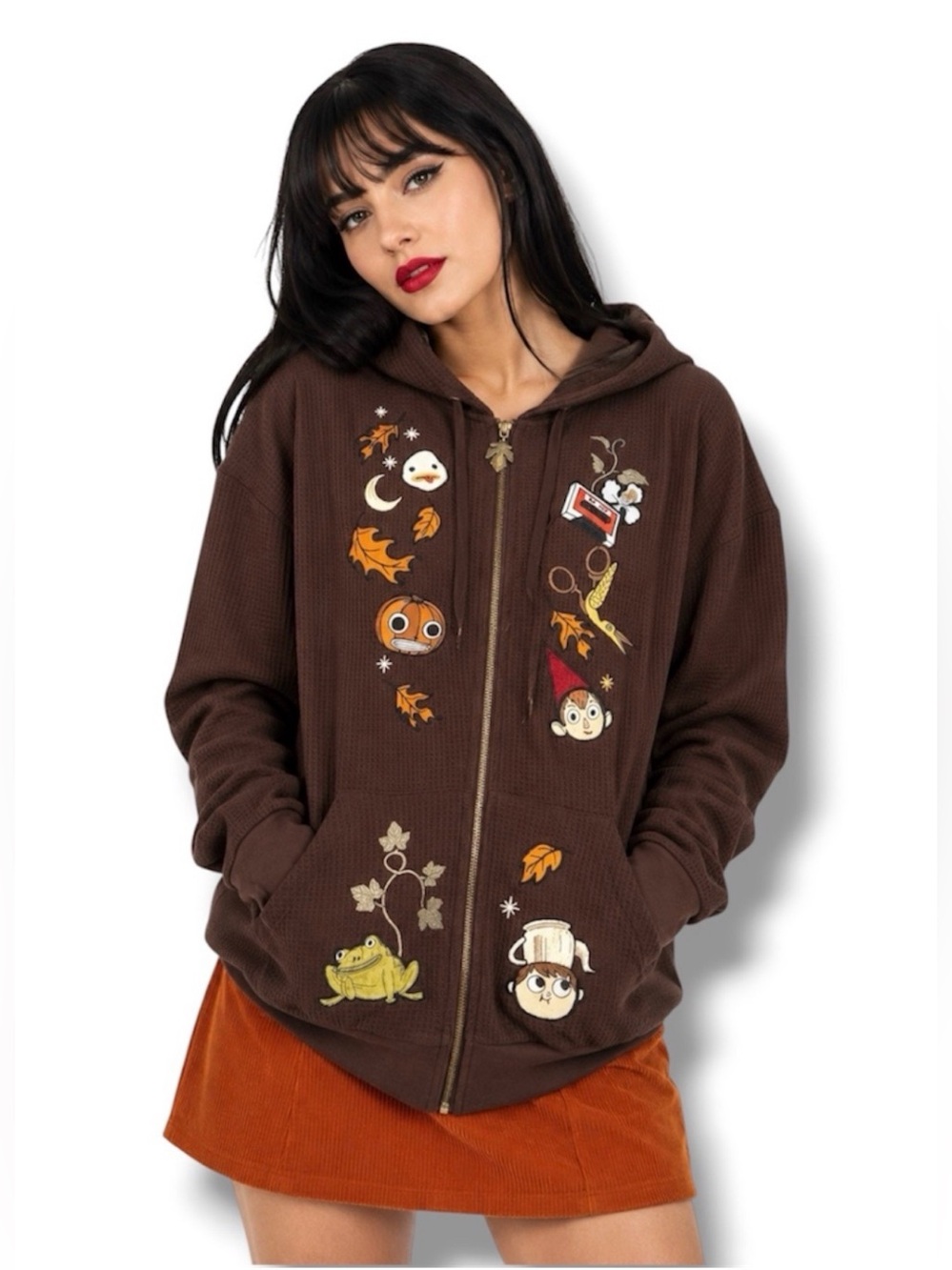 Cartoon Network Over The Garden Wall Fall Characters Icons Oversized Zip Sweater